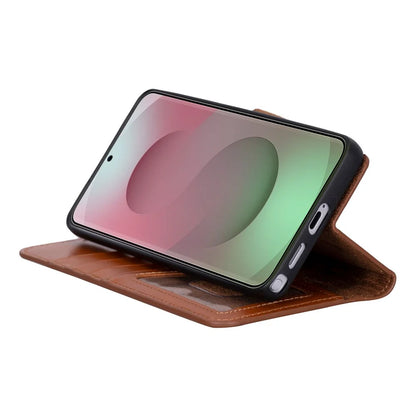 Magic Abnehmbar Leder Wallet Case für Samsung Galaxy S26 Ultra aus echtem Leder