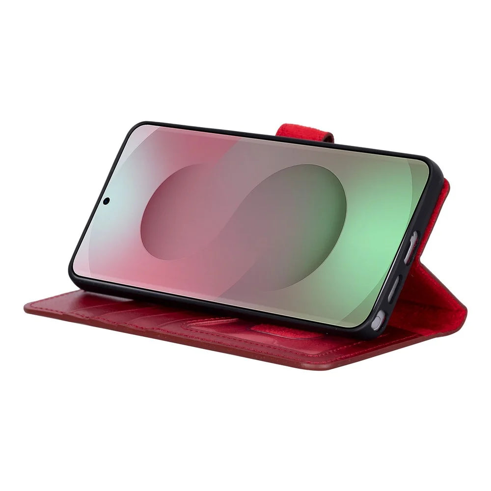 Magic Abnehmbar Leder Wallet Case für Samsung Galaxy S26 Ultra aus echtem Leder