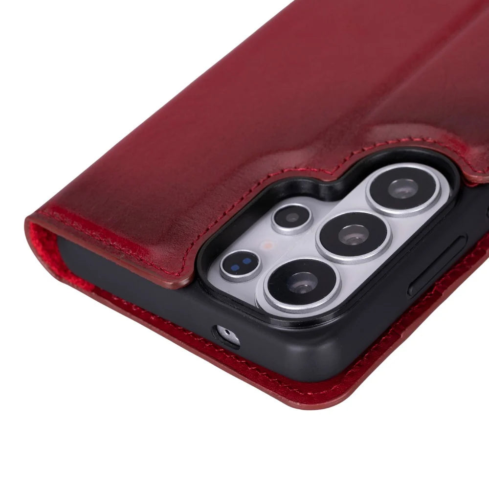 Magic Abnehmbar Leder Wallet Case für Samsung Galaxy S26 Ultra aus echtem Leder