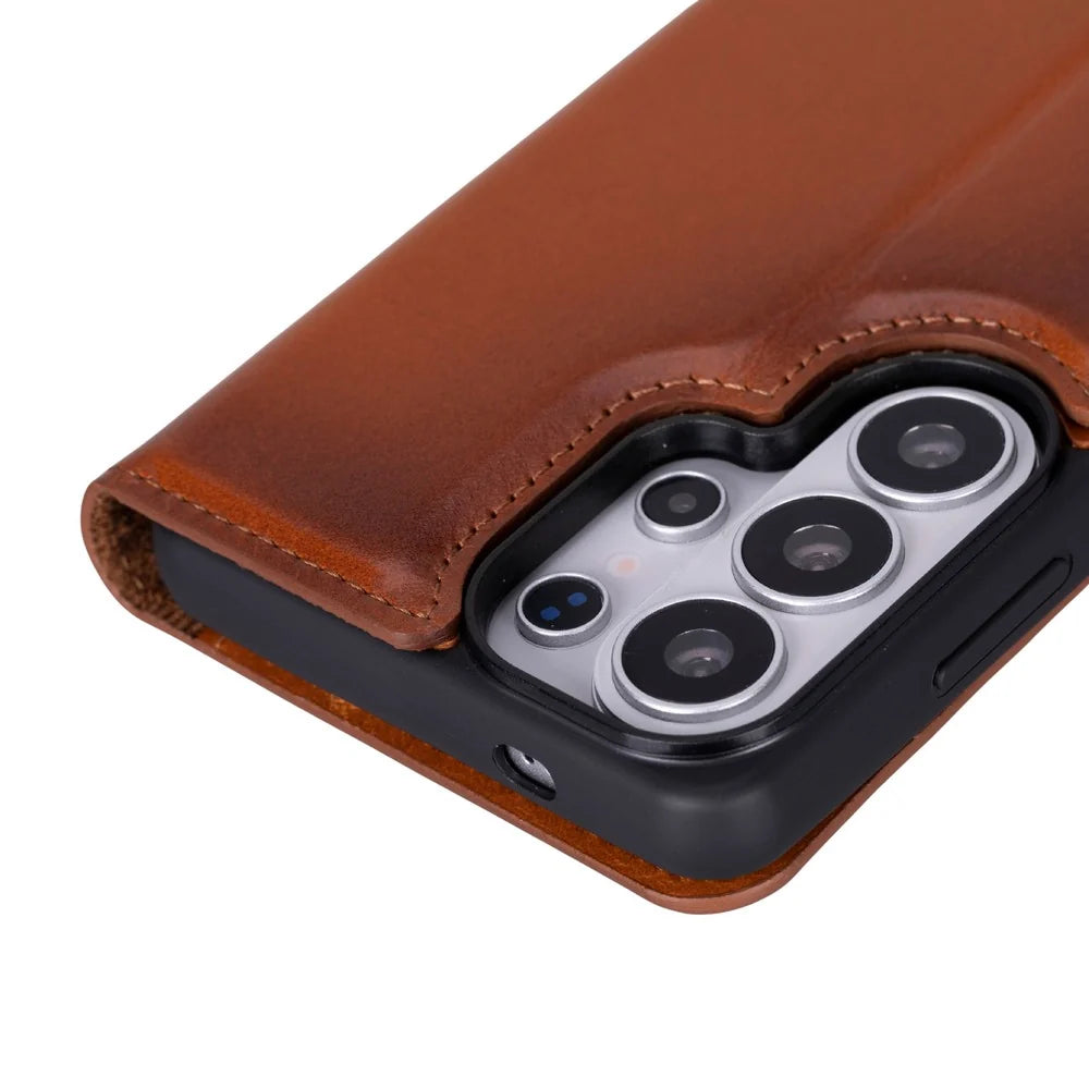 Magic Abnehmbar Leder Wallet Case für Samsung Galaxy S26 Ultra aus echtem Leder