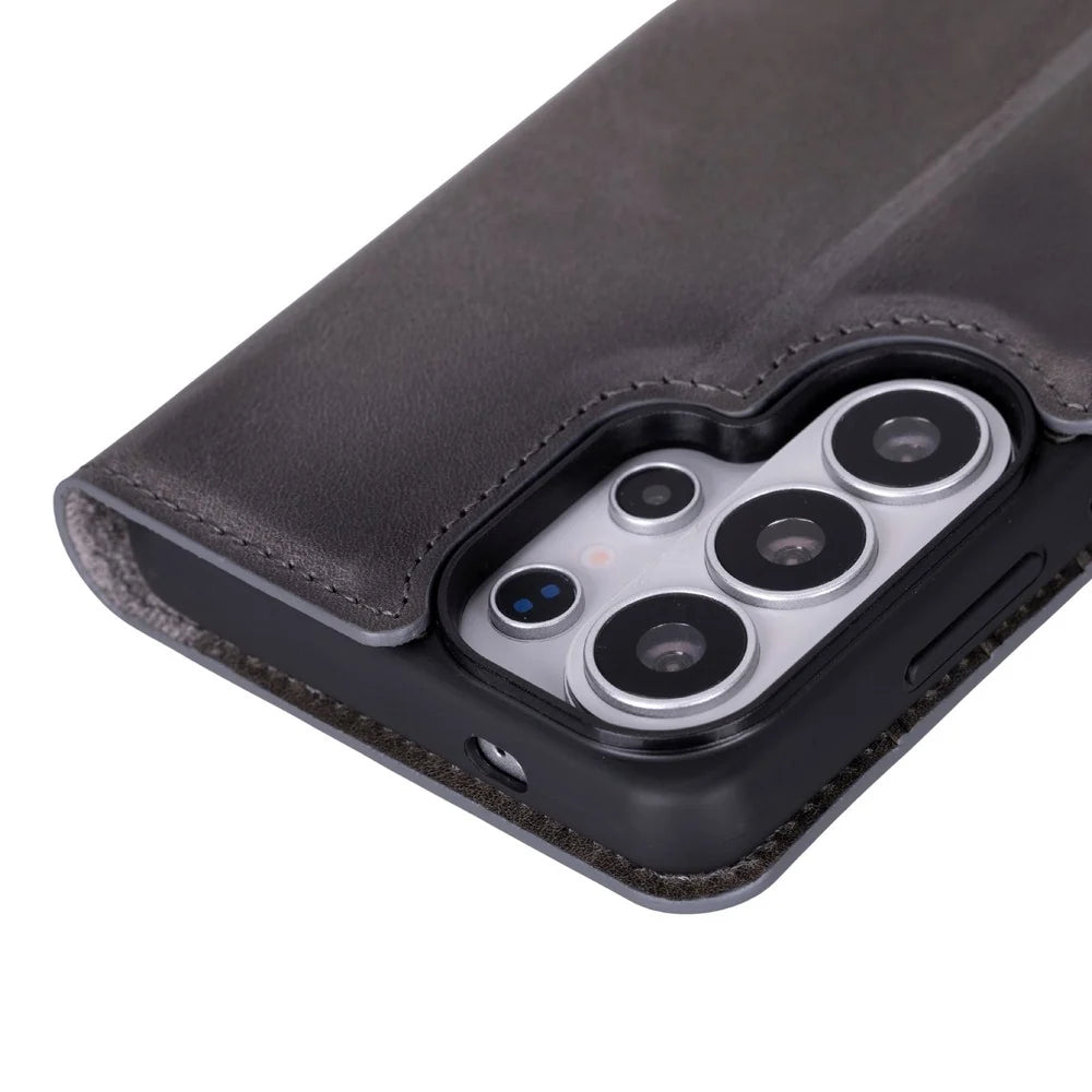 Magic Abnehmbar Leder Wallet Case für Samsung Galaxy S26 Ultra aus echtem Leder