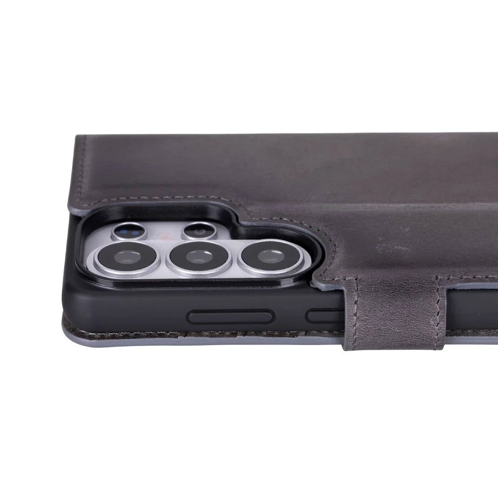 Magic Abnehmbar Leder Wallet Case für Samsung Galaxy S26 Ultra aus echtem Leder