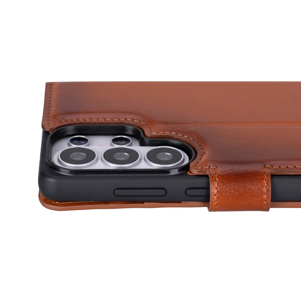 Magic Abnehmbar Leder Wallet Case für Samsung Galaxy S26 Ultra aus echtem Leder