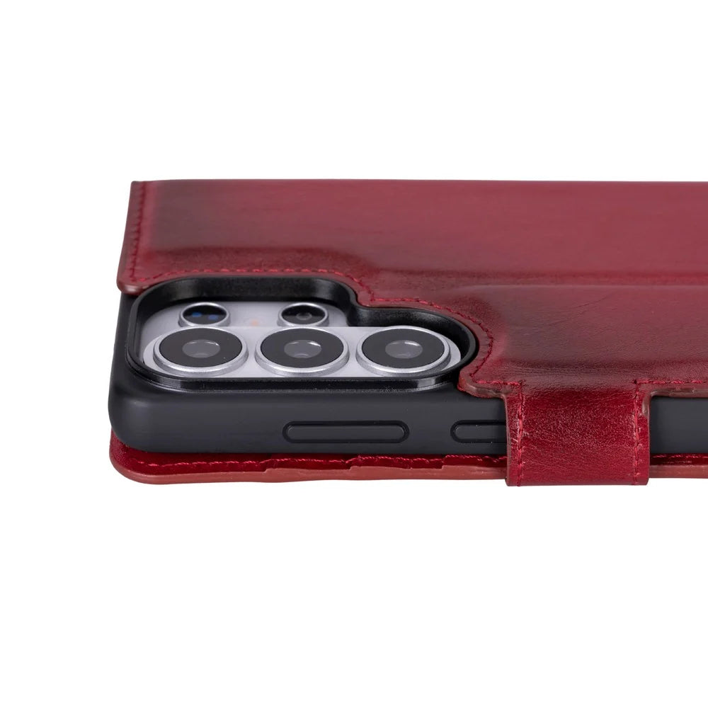 Magic Abnehmbar Leder Wallet Case für Samsung Galaxy S26 Ultra aus echtem Leder