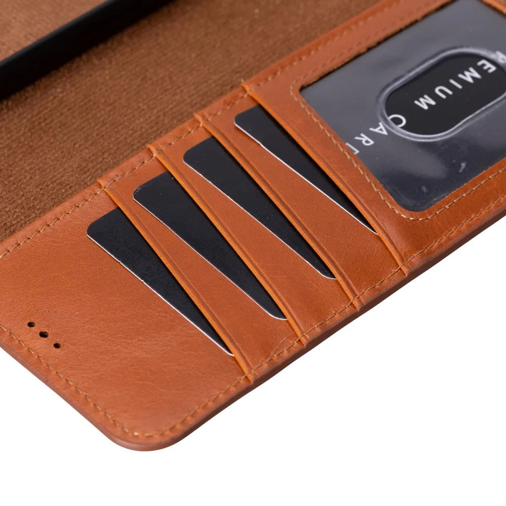 Magic Abnehmbar Leder Wallet Case für Samsung Galaxy S26 Ultra aus echtem Leder