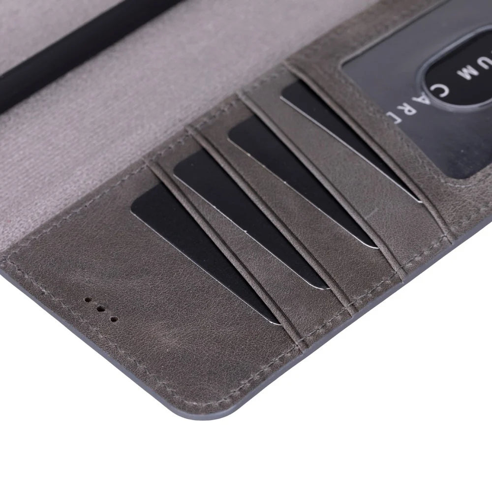 Magic Abnehmbar Leder Wallet Case für Samsung Galaxy S26 Ultra aus echtem Leder