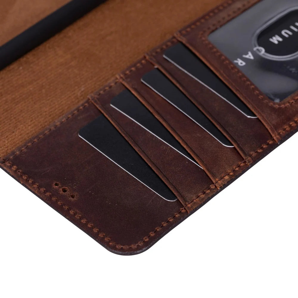 Magic Abnehmbar Leder Wallet Case für Samsung Galaxy S26 Ultra aus echtem Leder