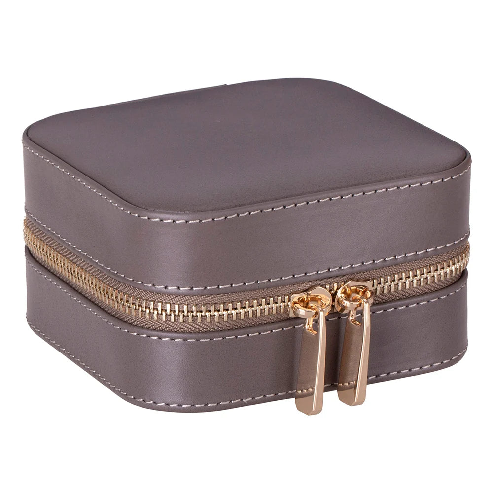 Amanda Jewelry Box, Medium aus echtem Leder aus echtem Leder in Orange