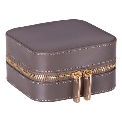 Amanda Jewelry Box, Medium aus echtem Leder aus echtem Leder in Orange