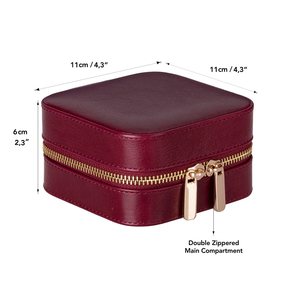 Amanda Jewelry Box, Medium aus echtem Leder aus echtem Leder