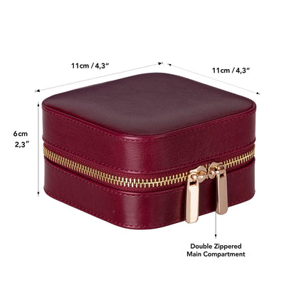 Amanda Jewelry Box, Medium aus echtem Leder aus echtem Leder