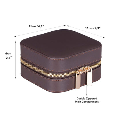 Amanda Jewelry Box, Medium aus echtem Leder aus echtem Leder