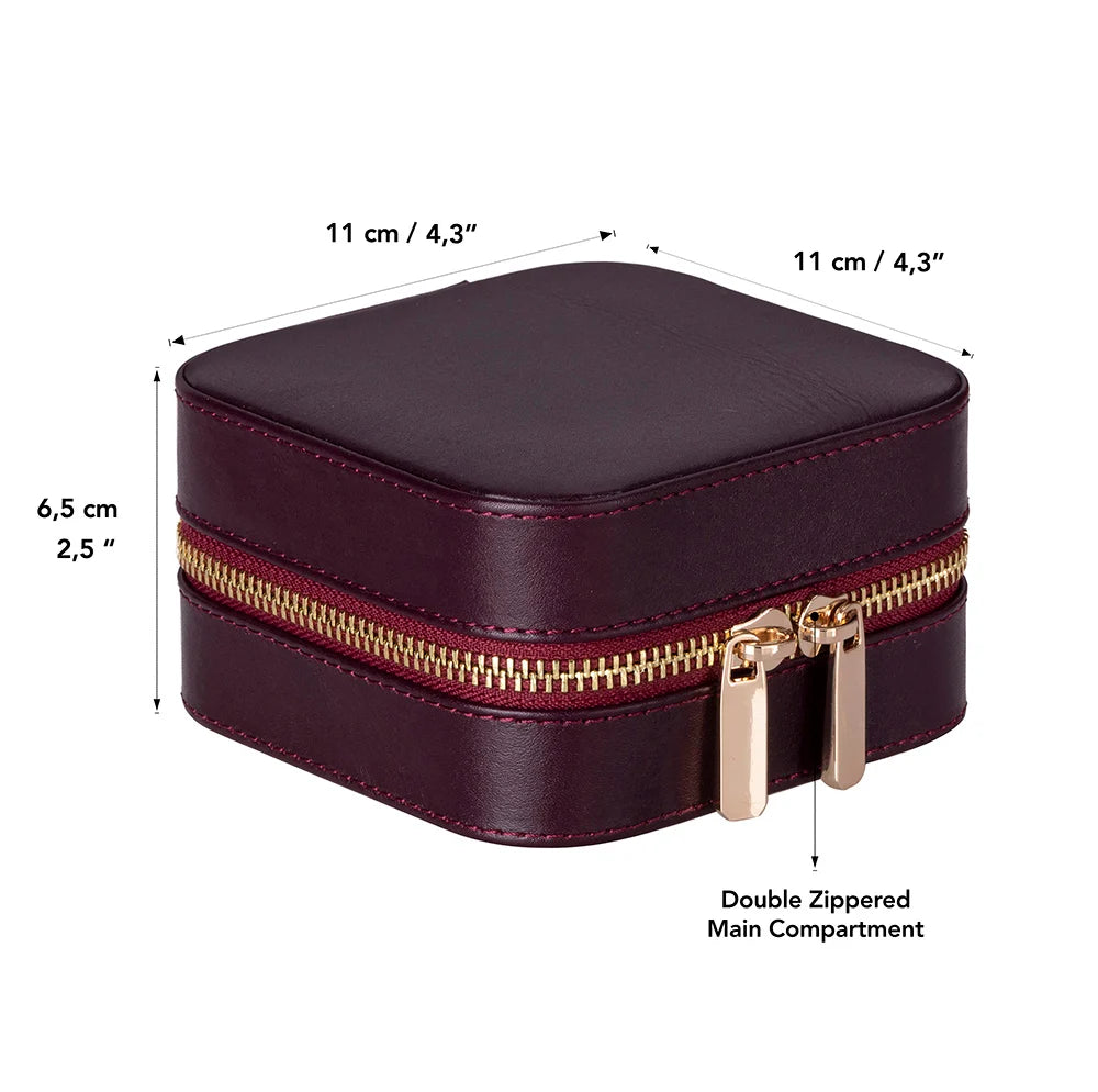 Amanda Jewelry Box, Medium aus echtem Leder aus echtem Leder