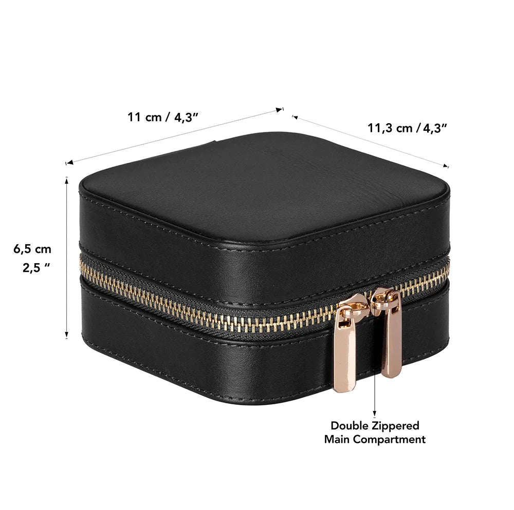 Amanda Jewelry Box, Medium aus echtem Leder aus echtem Leder