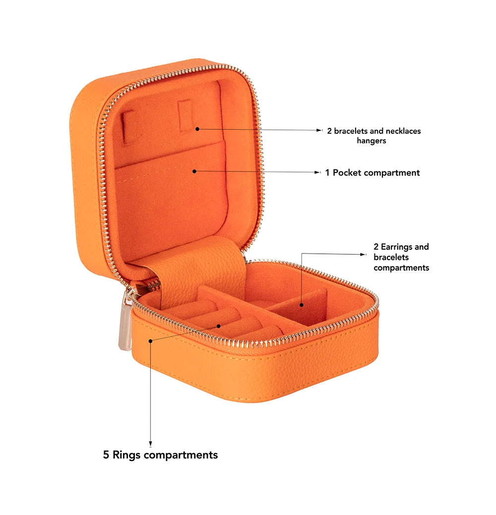 Amanda Jewelry Box, Medium aus echtem Leder aus echtem Leder
