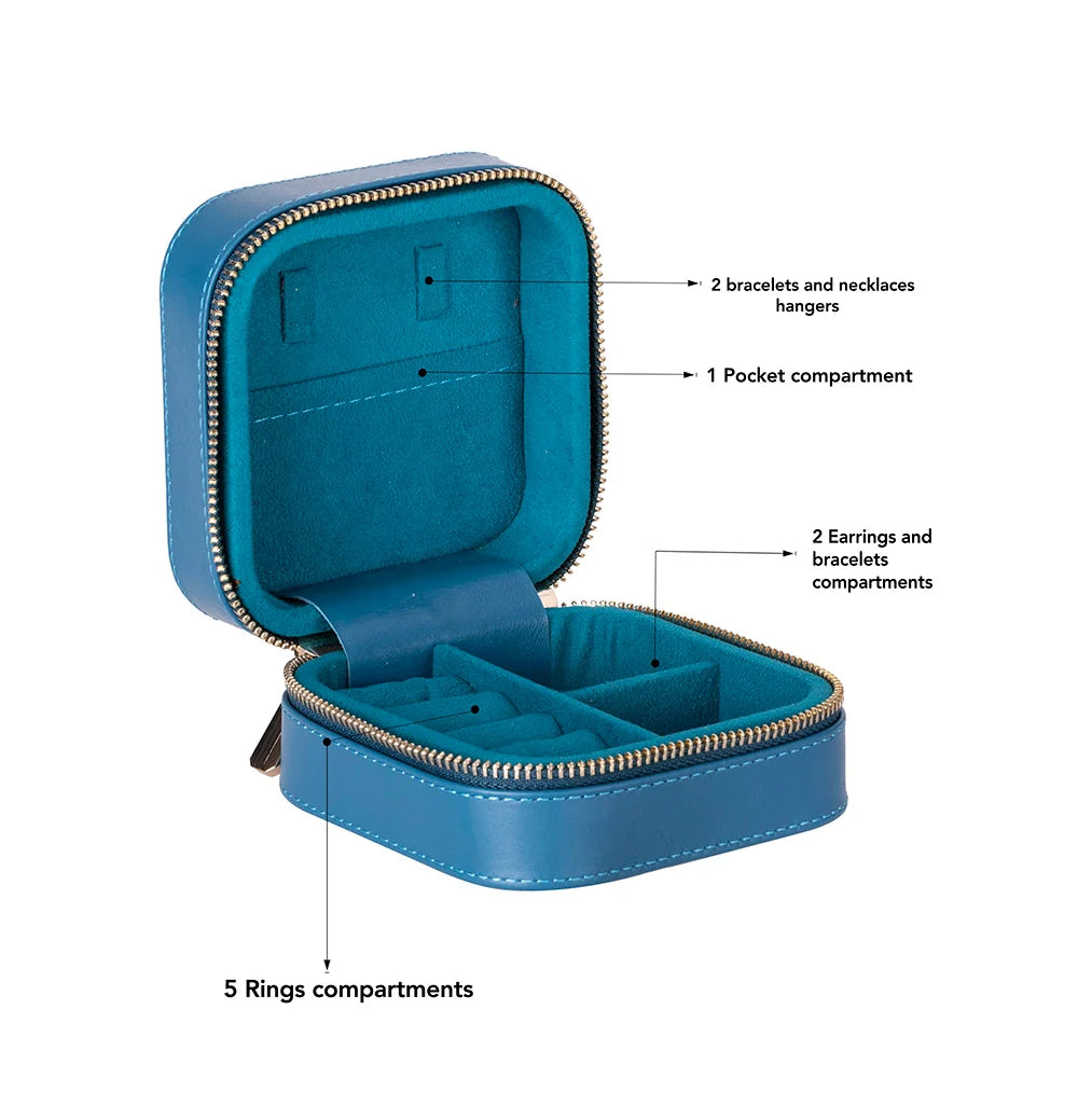 Amanda Jewelry Box, Medium aus echtem Leder aus echtem Leder