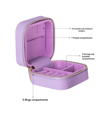 Amanda Jewelry Box, Medium aus echtem Leder aus echtem Leder