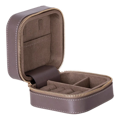 Amanda Jewelry Box, Medium aus echtem Leder aus echtem Leder in Blau