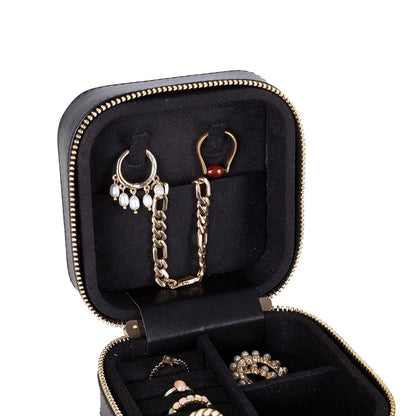 Amanda Jewelry Box, Medium aus echtem Leder aus echtem Leder