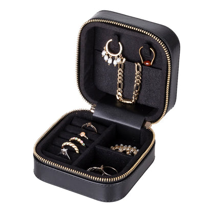 Amanda Jewelry Box, Medium aus echtem Leder aus echtem Leder