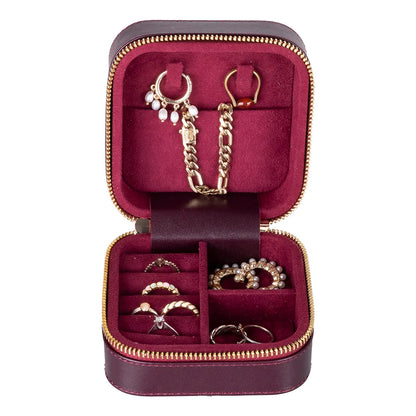 Amanda Jewelry Box, Medium aus echtem Leder aus echtem Leder