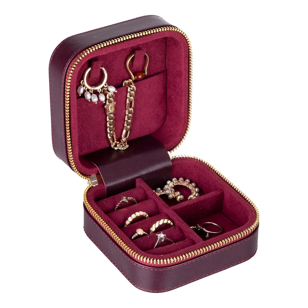 Amanda Jewelry Box, Medium aus echtem Leder aus echtem Leder