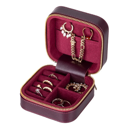 Amanda Jewelry Box, Medium aus echtem Leder aus echtem Leder