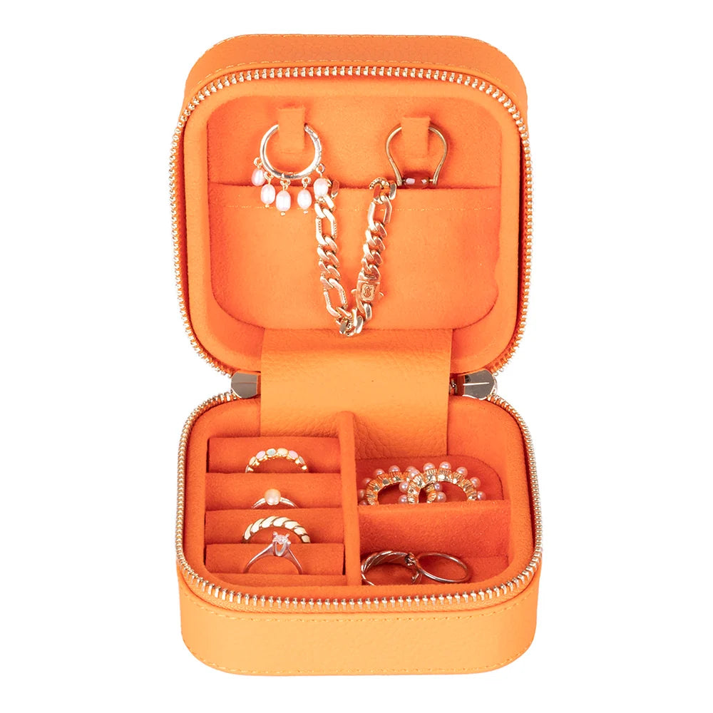 Amanda Jewelry Box, Medium aus echtem Leder aus echtem Leder