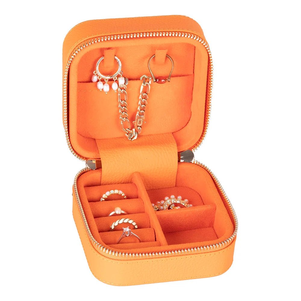 Amanda Jewelry Box, Medium aus echtem Leder aus echtem Leder