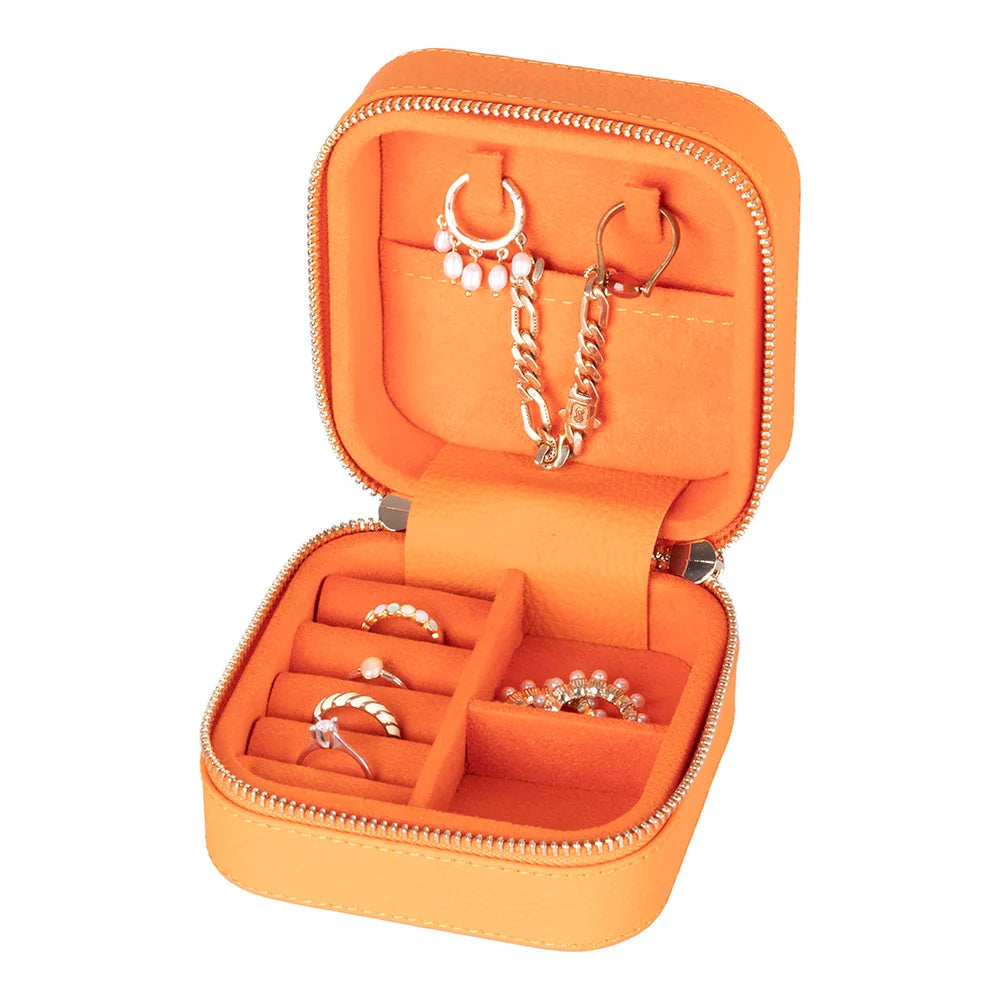 Amanda Jewelry Box, Medium aus echtem Leder aus echtem Leder