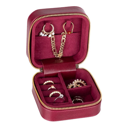 Amanda Jewelry Box, Medium aus echtem Leder aus echtem Leder