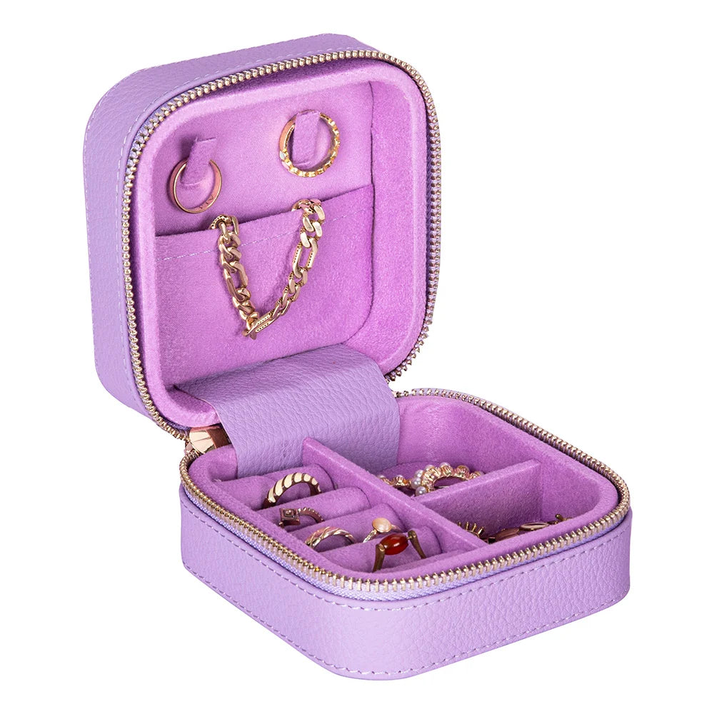 Amanda Jewelry Box, Medium aus echtem Leder aus echtem Leder