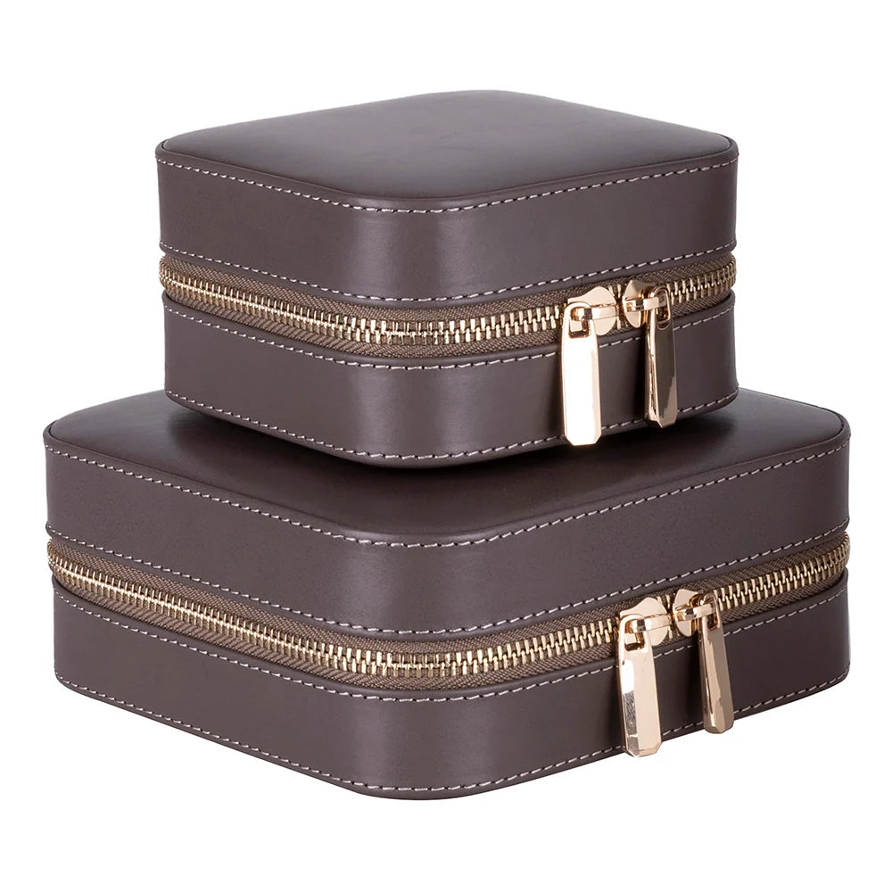 Amanda Jewelry Box, Medium aus echtem Leder aus echtem Leder