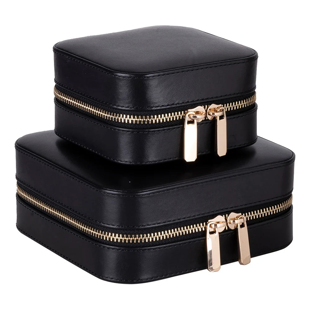 Amanda Jewelry Box, Medium aus echtem Leder aus echtem Leder