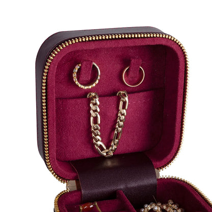 Amanda Jewelry Box, Medium aus echtem Leder aus echtem Leder
