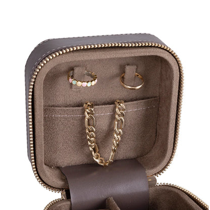 Amanda Jewelry Box, Medium aus echtem Leder aus echtem Leder