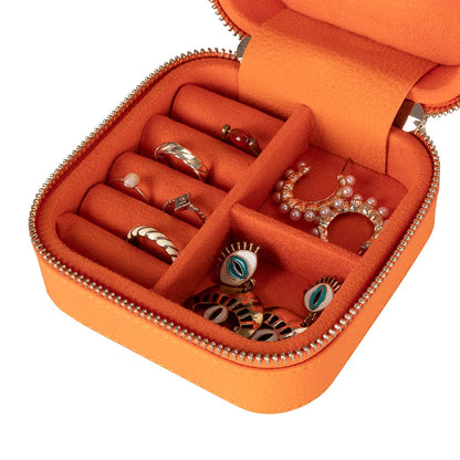 Amanda Jewelry Box, Medium aus echtem Leder aus echtem Leder