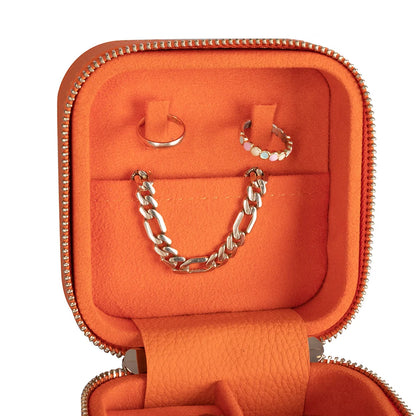 Amanda Jewelry Box, Medium aus echtem Leder aus echtem Leder