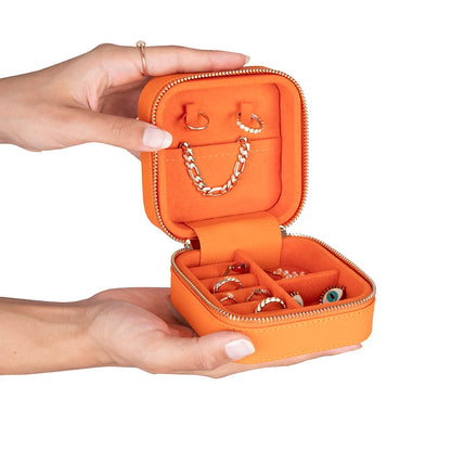 Amanda Jewelry Box, Medium aus echtem Leder aus echtem Leder