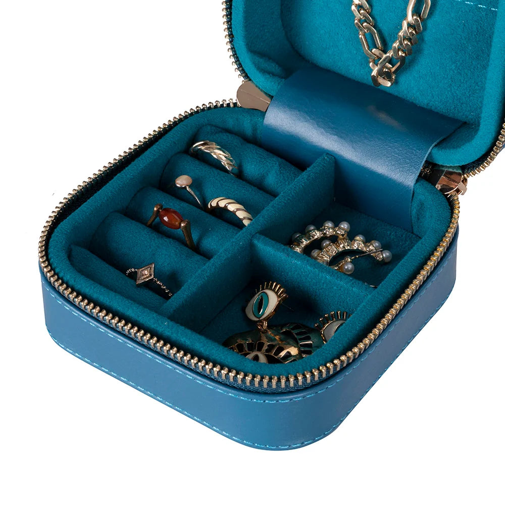 Amanda Jewelry Box, Medium aus echtem Leder aus echtem Leder