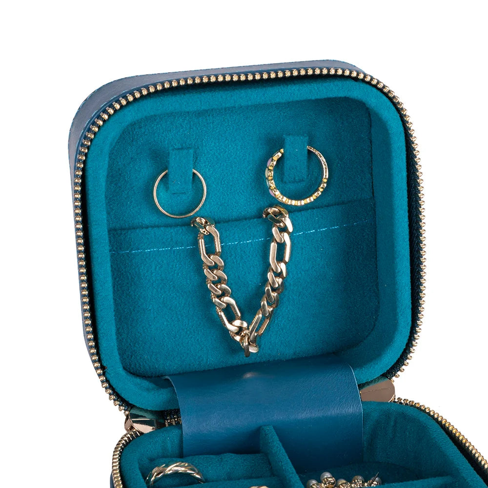 Amanda Jewelry Box, Medium aus echtem Leder aus echtem Leder