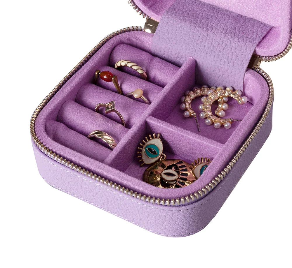 Amanda Jewelry Box, Medium aus echtem Leder aus echtem Leder