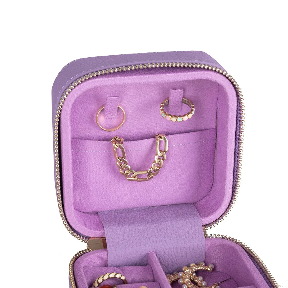 Amanda Jewelry Box, Medium aus echtem Leder aus echtem Leder