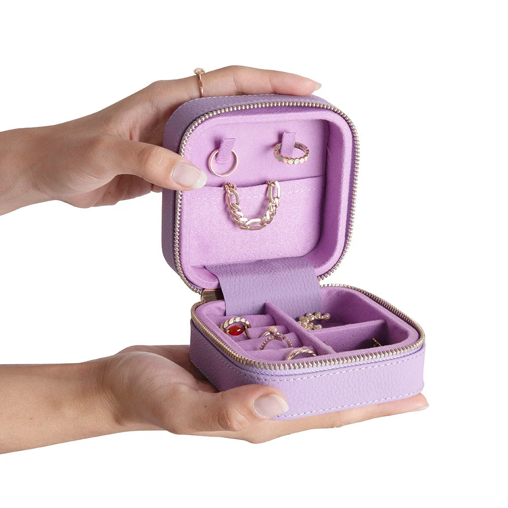 Amanda Jewelry Box, Medium aus echtem Leder aus echtem Leder