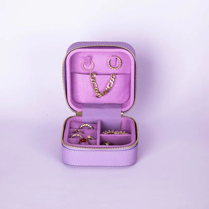 Amanda Jewelry Box, Medium aus echtem Leder aus echtem Leder