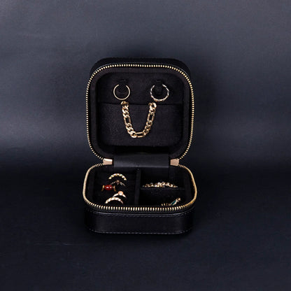 Amanda Jewelry Box, Medium aus echtem Leder aus echtem Leder