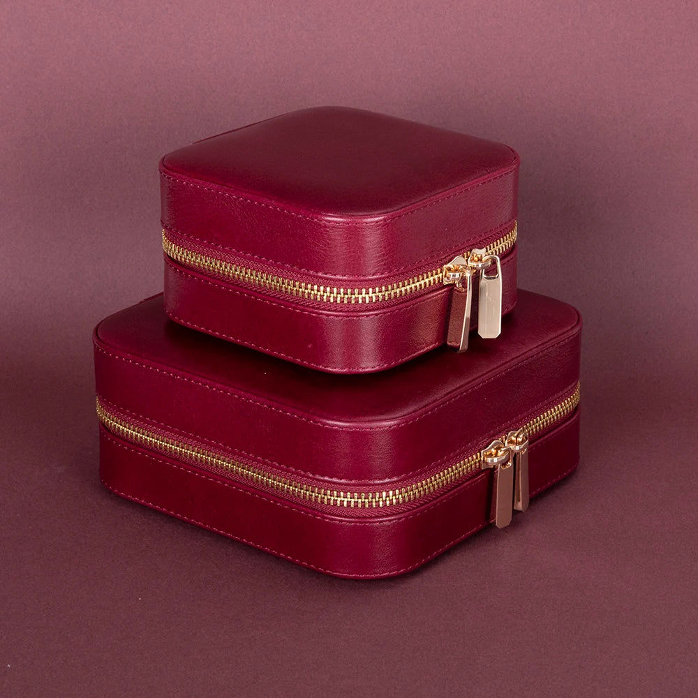 Amanda Jewelry Box, Medium aus echtem Leder aus echtem Leder