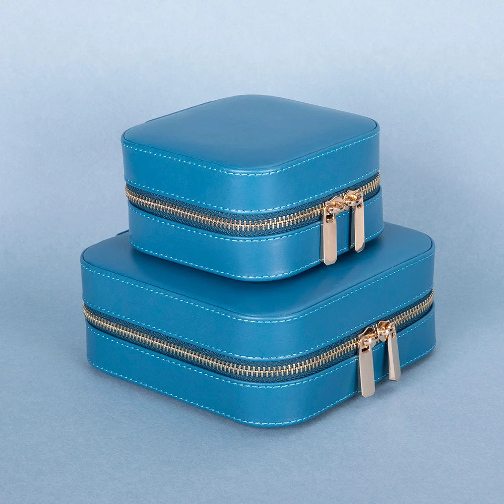 Amanda Jewelry Box, Medium aus echtem Leder aus echtem Leder