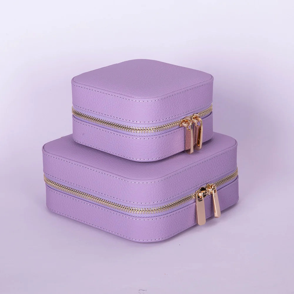 Amanda Jewelry Box, Medium aus echtem Leder aus echtem Leder