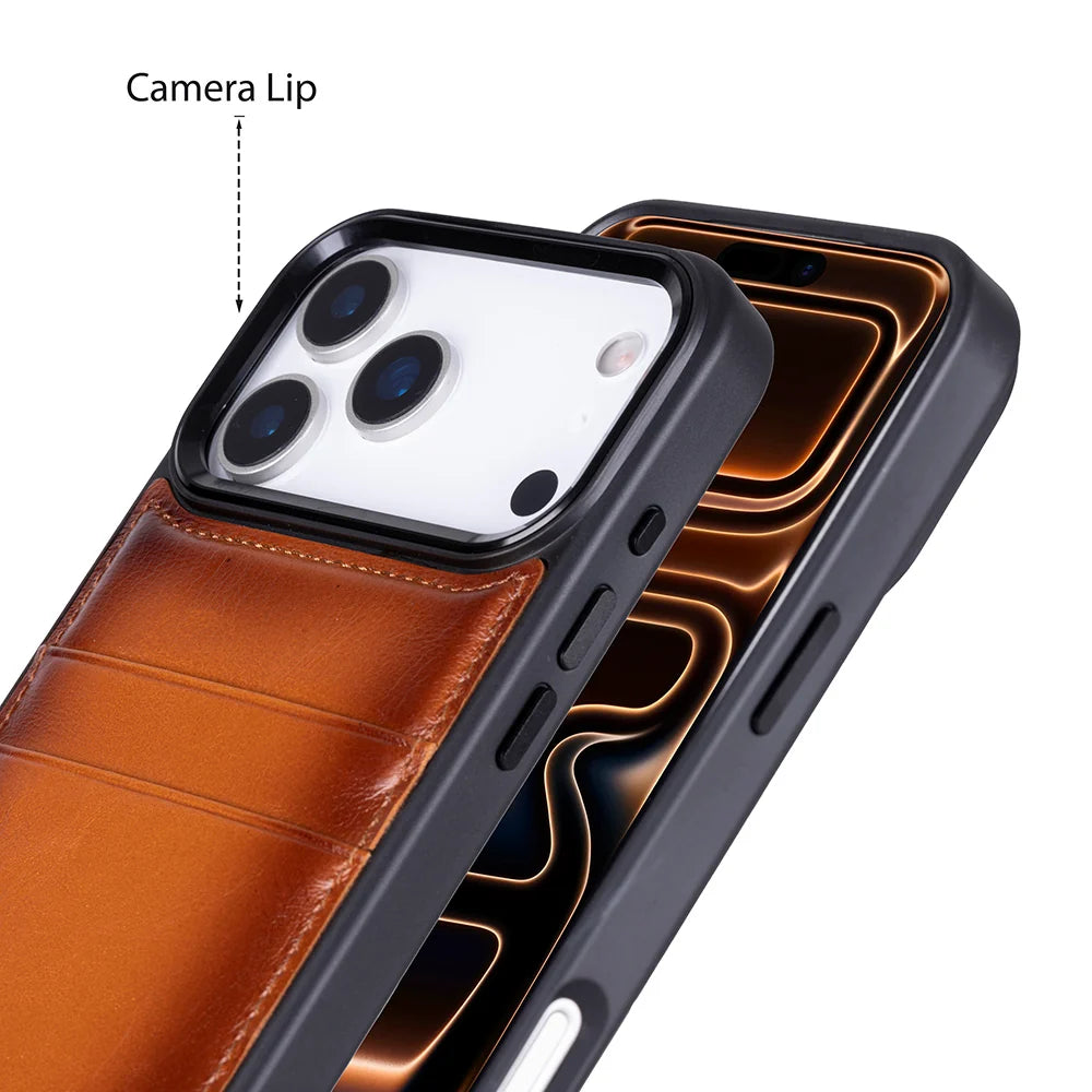 Flex Cover Leather iPhone 18 Pro Max / 17 Pro Max Case with Card Holder